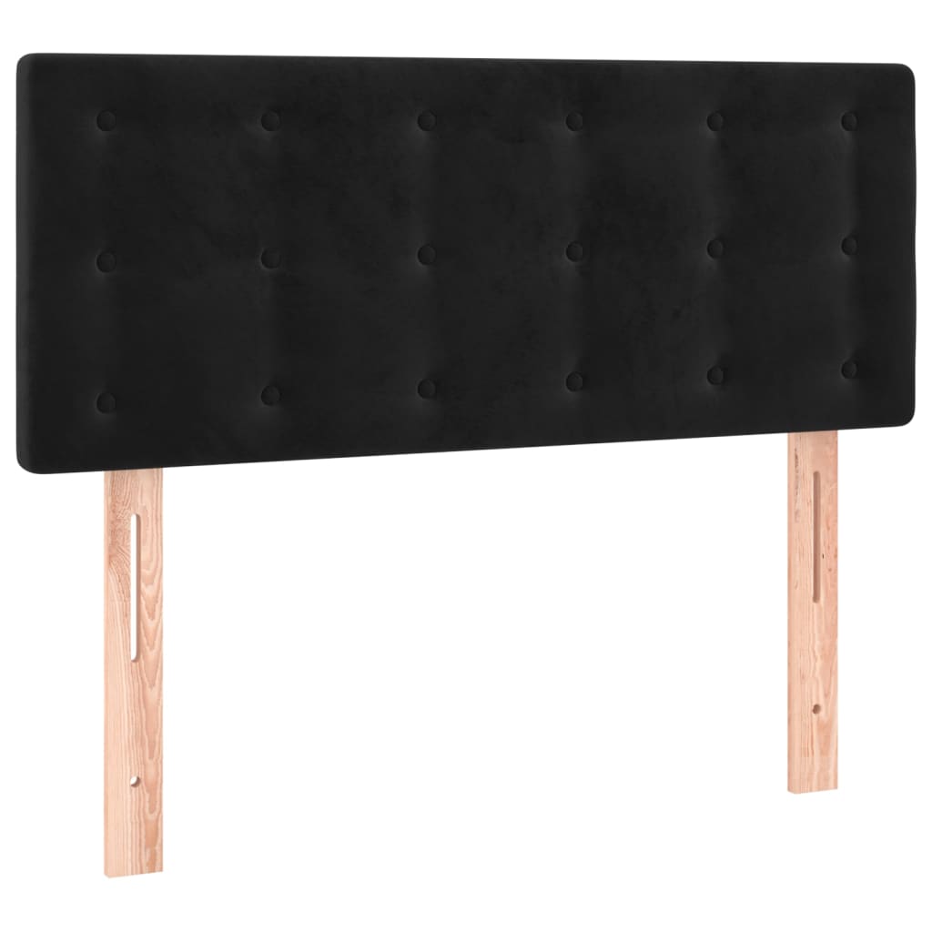 sengegavl med LED-lys 80x5x78/88 cm velour sort