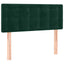 sengegavl med LED-lys 80x5x78/88 cm velour mørkegrøn