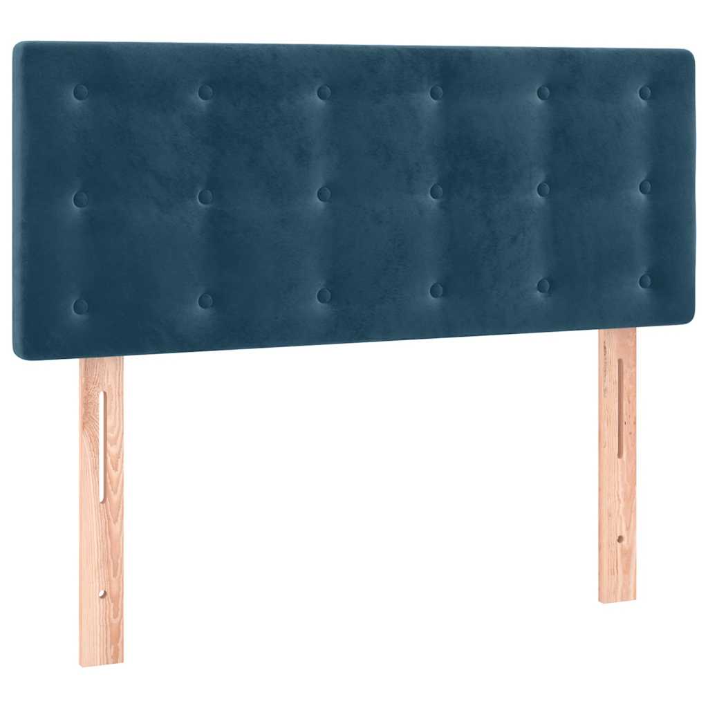sengegavl med LED-lys 80x5x78/88 cm velour mørkeblå