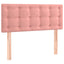 sengegavl med LED-lys 80x5x78/88 cm velour lyserød