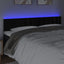 sengegavl med LED-lys 160x5x78/88 cm velour sort