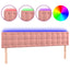 sengegavl med LED-lys 160x5x78/88 cm velour lyserød
