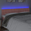 sengegavl med LED-lys 160x5x78/88 cm velour lyserød