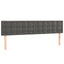 sengegavl med LED-lys 180x5x78/88 cm velour mørkegrå