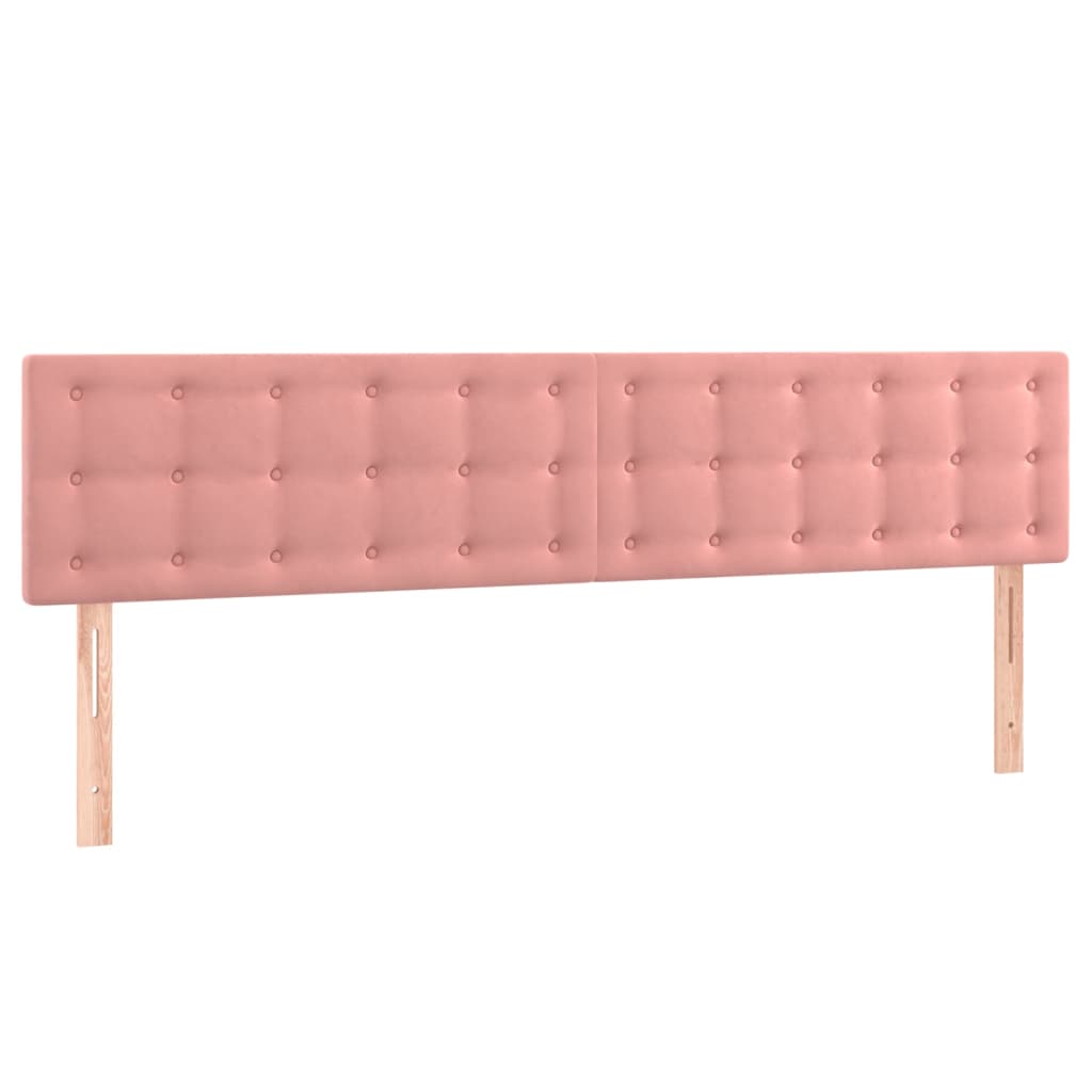 sengegavl med LED-lys 180x5x78/88 cm fløjl lyserød