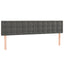 sengegavl med LED-lys 200x5x78/88 cm velour mørkegrå