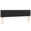 sengegavl med LED-lys 200x5x78/88 cm velour sort