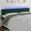 sengegavl med LED-lys 200x5x78/88 cm fløjl mørkegrøn