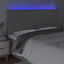 sengegavl med LED-lys 180x5x118/128 cm stof lysegrå