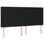 sengegavl med LED-lys 180x5x118/128 cm stof sort