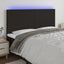 sengegavl med LED-lys 180x5x118/128 cm stof sort