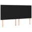sengegavl med LED-lys 200x5x118/128 cm stof sort