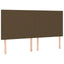 sengegavl med LED-lys 200x5x118/128 cm stof mørkebrun