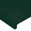 sengegavl med LED-lys 80x5x118/128 cm fløjl mørkegrøn