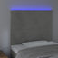 sengegavl med LED-lys 90x5x118/128 cm fløjl lysegrå