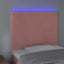 sengegavl med LED-lys 90x5x118/128 cm fløjl lyserød