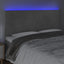 sengegavl med LED-lys 160x5x118/128 cm fløjl lysegrå