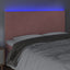 sengegavl med LED-lys 160x5x118/128 cm fløjl lyserød