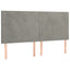 sengegavl med LED-lys 180x5x118/128 cm fløjl lysegrå