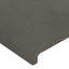 sengegavl med LED-lys 180x5x118/128 cm fløjl mørkegrå
