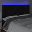 sengegavl med LED-lys 180x5x118/128 cm fløjl sort