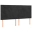 sengegavl med LED-lys 180x5x118/128 cm fløjl sort