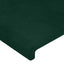 sengegavl med LED-lys 180x5x118/128 cm fløjl mørkegrøn