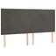 sengegavl med LED-lys 200x5x118/128 cm fløjl mørkegrå