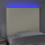 sengegavl med LED-lys 80x5x118/128 cm kunstlæder cremefarvet