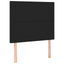 sengegavl med LED-lys 90x5x118/128 cm kunstlæder sort