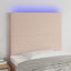 sengegavl med LED-lys 90x5x118/128 cm kunstlæder cappuccino