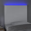 sengegavl med LED-lys 100x5x118/128 cm kunstlæder hvid