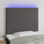 sengegavl med LED-lys 100x5x118/128 cm kunstlæder grå