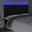 sengegavl med LED-lys 180x5x118/128 cm kunstlæder sort