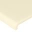 sengegavl med LED-lys 180x5x118/128 cm kunstlæder cremefarvet