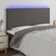 sengegavl med LED-lys 200x5x118/128 cm kunstlæder grå