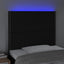 sengegavl med LED-lys 100x5x118/128 cm stof sort