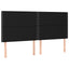 sengegavl med LED-lys 180x5x118/128 cm stof sort