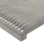 sengegavl med LED-lys 100x5x118/128 cm fløjl lysegrå