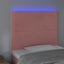 sengegavl med LED-lys 100x5x118/128 cm fløjl lyserød