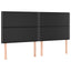 sengegavl med LED-lys 180x5x118/128 cm kunstlæder sort