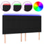 sengegavl med LED-lys 180x5x118/128 cm stof sort