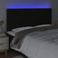 sengegavl med LED-lys 200x5x118/128 cm stof sort