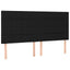 sengegavl med LED-lys 200x5x118/128 cm stof sort