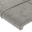 sengegavl med LED-lys 160x5x118/128 cm fløjl lysegrå