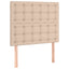 sengegavl med LED-lys 80x5x118/128 cm kunstlæder cappuccino