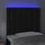 sengegavl med LED-lys 100x5x118/128 cm kunstlæder sort