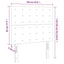 sengegavl med LED-lys 100x5x118/128 cm kunstlæder cremefarvet