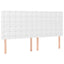 sengegavl med LED-lys 160x5x118/128 cm kunstlæder hvid