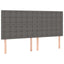 sengegavl med LED-lys 160x5x118/128 cm kunstlæder grå
